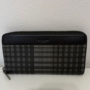 Coach Plaid Black and Gray Men's Wallet